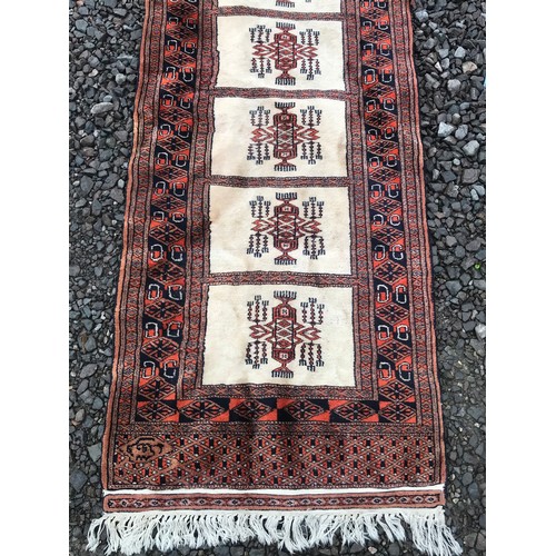 65 - Hand Knotted Long Pakistan Runner 406 x 63 cms