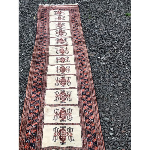 65 - Hand Knotted Long Pakistan Runner 406 x 63 cms