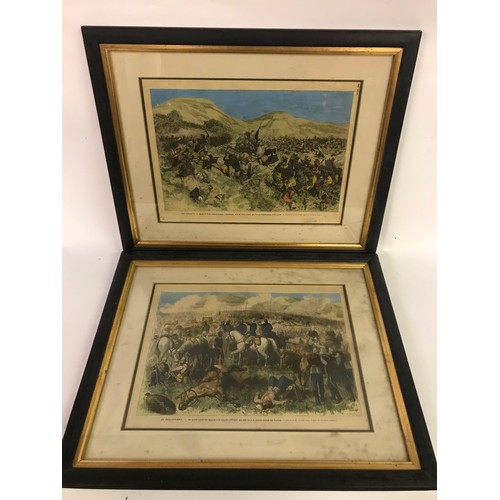 632 - Two Military Interest Colour Prints Of South Africa Zulu War. 48 x 39 cms (2)