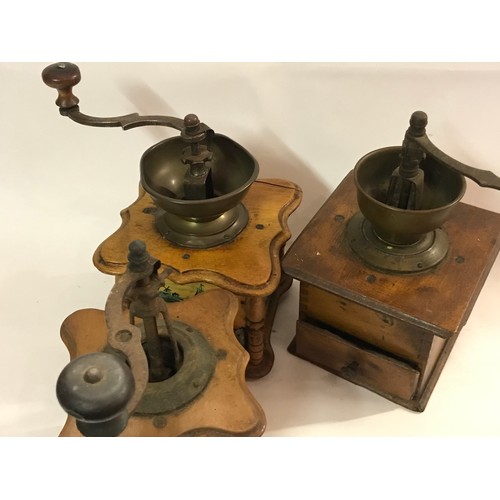 118 - Similar To Previous Lot Three Vintage French Coffee Grinders (3)