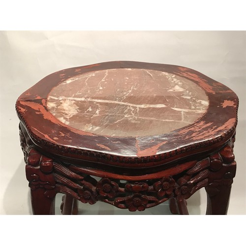 73 - Marble Top Chinese Stand  46 x 46 x 46 cms