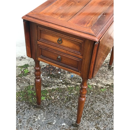 77 - Vintage European Drop Leaf Table With End Drawers 82 x43 x 78 cms Unopened. Opened Measures 92 x 82 ... 