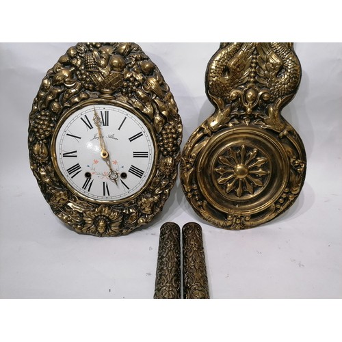 323 - French Comtoise Clock With Pendulum And Weights.