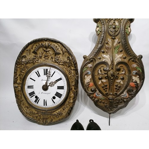 326 - French Comtoise Clock With Pendulum And Weights.