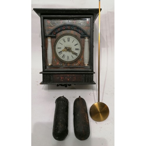 328 - French Wall Clock With Weights And Pendulum