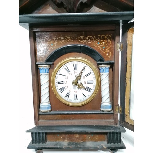 330 - French Wall Clock With Pendulum And Weights.