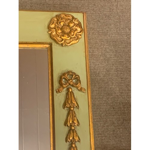 55 - Vintage Wood Framed Mirror With Gilt Wood Decoration 81 x 66 cms