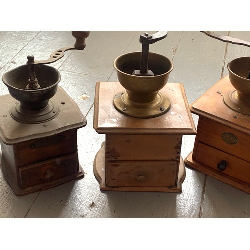 11 - Three Vintage French Coffee Grinders, (3)