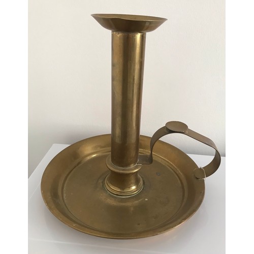 105 - Giant Vintage Brass Candle Night Light Candlestick 26 cms high and 27 cms diameter