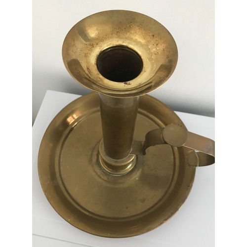 105 - Giant Vintage Brass Candle Night Light Candlestick 26 cms high and 27 cms diameter