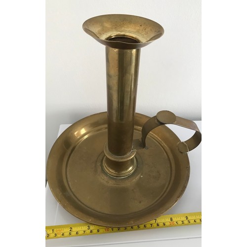 105 - Giant Vintage Brass Candle Night Light Candlestick 26 cms high and 27 cms diameter