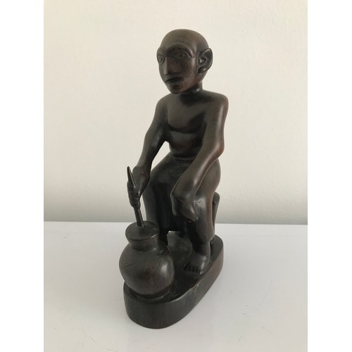 131 - Tribal Carved Wooden Statue 20 cms h