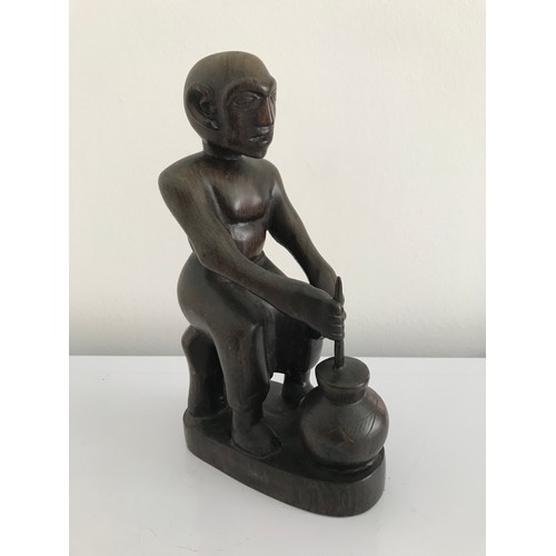 131 - Tribal Carved Wooden Statue 20 cms h