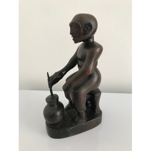 131 - Tribal Carved Wooden Statue 20 cms h