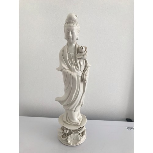 113 - Blanc de Chine Porcelain Statue af
32 cms h