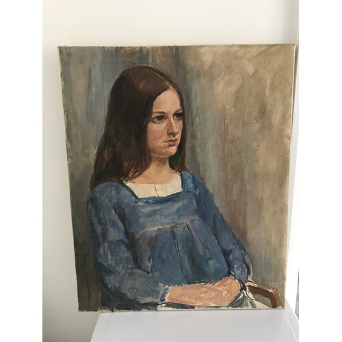 147 - Similar TonPrevious Lot - Oil On Canvas Of A Young Girl 46 x 56 cms