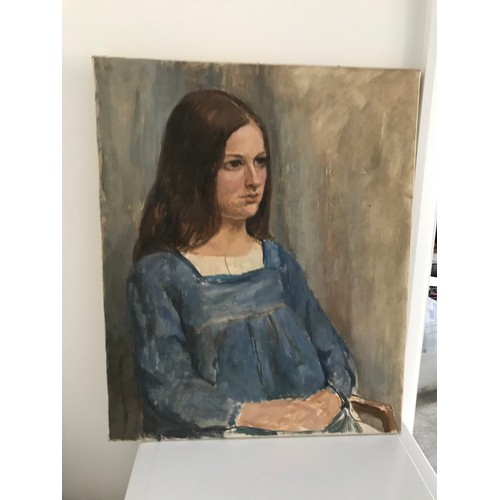 147 - Similar TonPrevious Lot - Oil On Canvas Of A Young Girl 46 x 56 cms