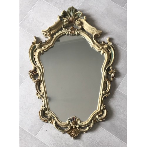 124 - Vintage Italian Composite Decorative Mirror 58 x 40 cms