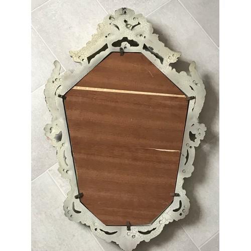 124 - Vintage Italian Composite Decorative Mirror 58 x 40 cms