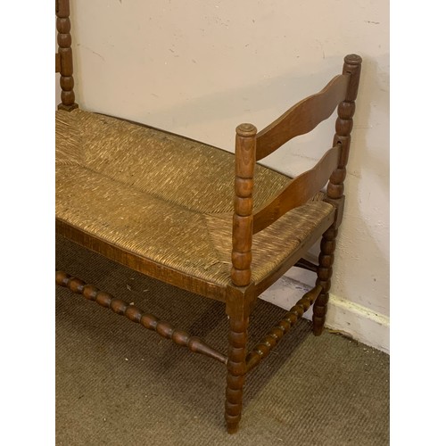 5 - French Louis Style Settee With Rush Seat.