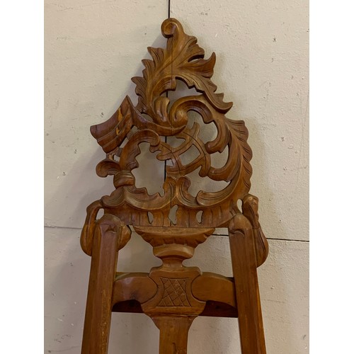 6 - Decoratively Carved Wood Easel . 170 cms High