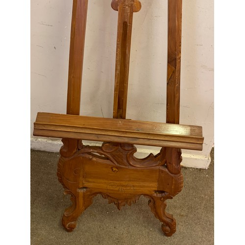 6 - Decoratively Carved Wood Easel . 170 cms High
