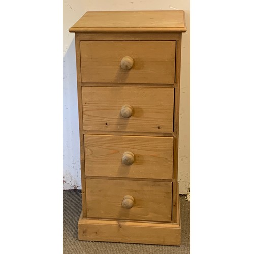 9 - Solid Pine Chest Of Four Drawers. 46 x 43 x 99 cms