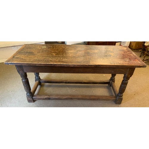 14 - Antique Oak Refectory Table With Peg Joints 185 x 79 x 80 cms