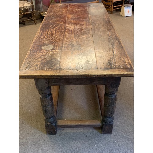 14 - Antique Oak Refectory Table With Peg Joints 185 x 79 x 80 cms