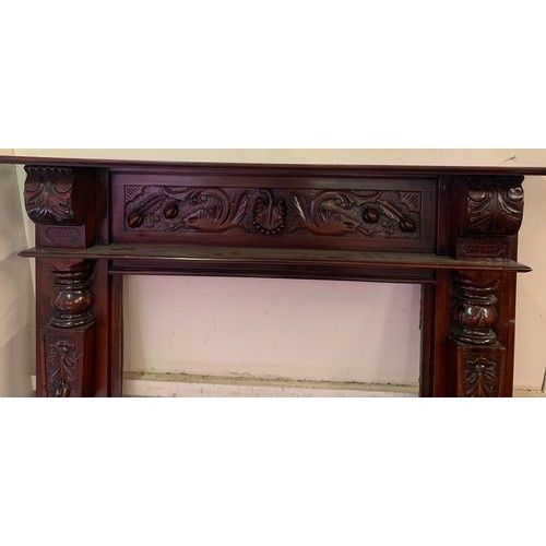 21 - Good Quality Fire Surround With Carved Decoration.159 x 25 127 cms