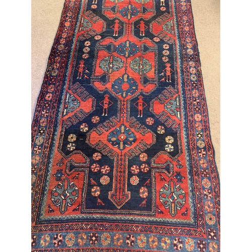 300 - Hand Knotted Runner With Central Figure Motif And Border Decoration345 x 118 cms