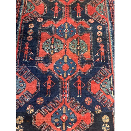 300 - Hand Knotted Runner With Central Figure Motif And Border Decoration345 x 118 cms