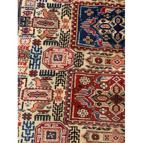 301 - Decorative Hand Tied Ground Rug With Central Motif And Border Decoration. 280 x 164 cms