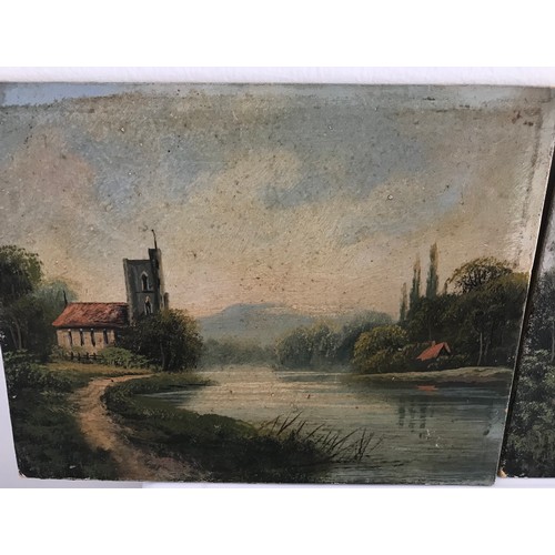 116 - Pair Of 19thC Oil On Board Landscapes21.5 x 16.5