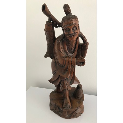 149 - Vintage Carved Wooden Statue Of A Chinese Immortal
40 cms h