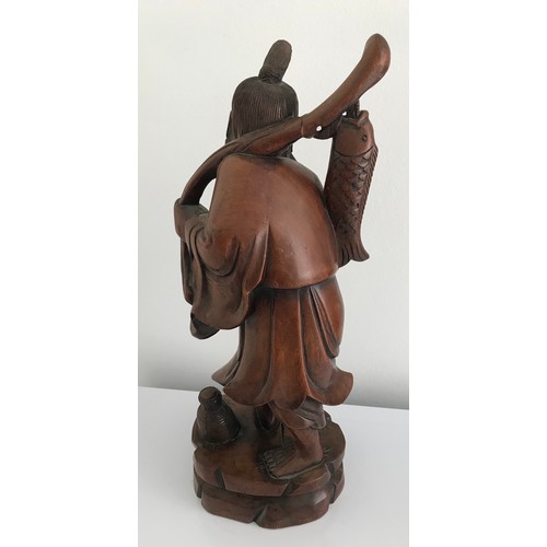 149 - Vintage Carved Wooden Statue Of A Chinese Immortal
40 cms h