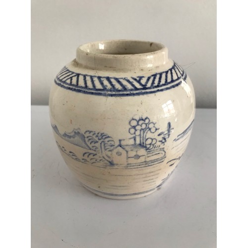 136 - Large Antique Blue And White Provincial Stoneware Oriental Ginger Jar
12 cms h x 12 cms diameter