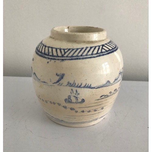 136 - Large Antique Blue And White Provincial Stoneware Oriental Ginger Jar
12 cms h x 12 cms diameter