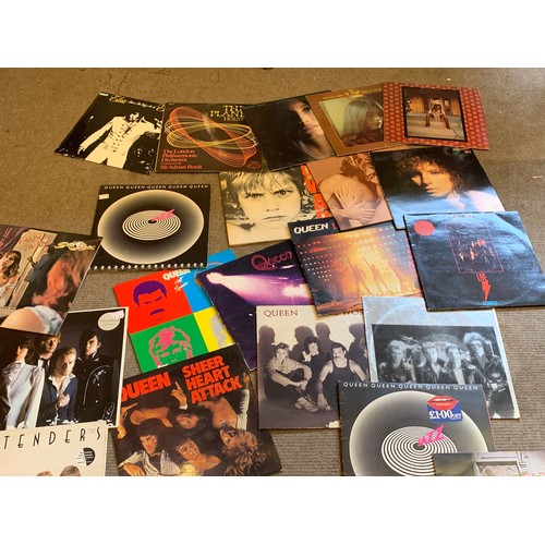 227 - Box Of Vintage Vinyl Lp Records To Include Queen , Pretenders , U2 Etc.