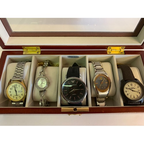 234 - Cased Selection Of Watches To Include Armani , Ferrari Etc.