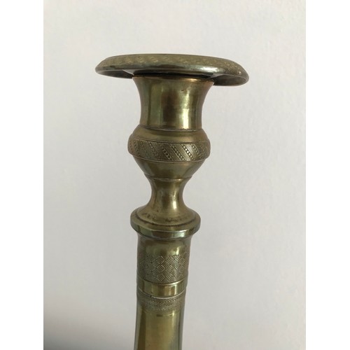 144 - Vintage Pair Of Empire Style Brass Candlesticks 
28 cms high