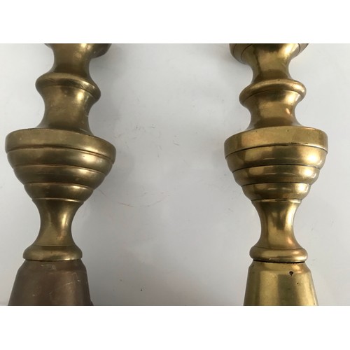 145 - Pair Of Matched Vintage Brass Candlesticks 
31 cms high