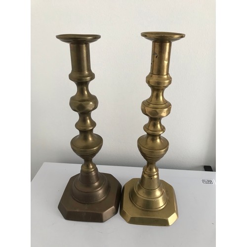 145 - Pair Of Matched Vintage Brass Candlesticks 
31 cms high