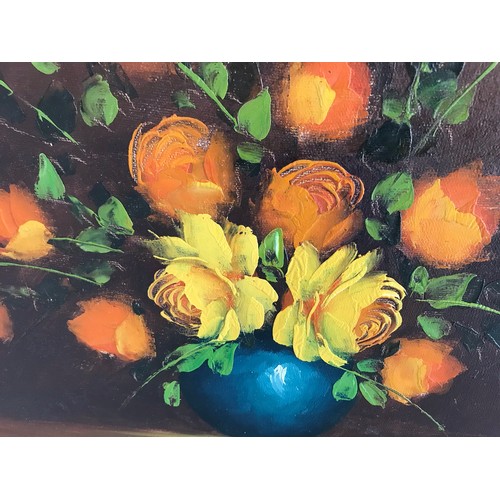 150 - Continental Still Life Oil On Canvas Of Flowers  51 x 42