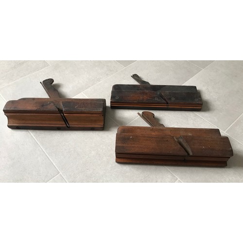 110 - 3 x Antique Wood Moulding Planes