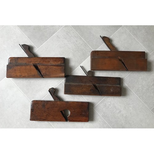 111 - 4 x Antique Wood Moulding Planes