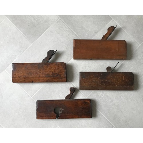 111 - 4 x Antique Wood Moulding Planes