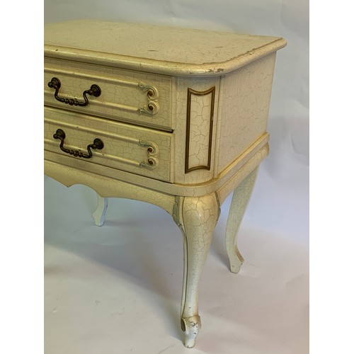 33 - French Painted Two Drawer Bedside Cabinet.