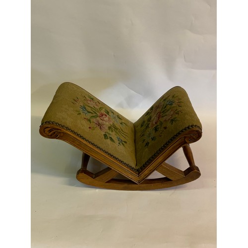 259 - Antique Needlepoint Upholstered Gout Stool.