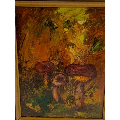 47 - Vintage Framed Semi Abstract Oil On Board Signed Bottom Right. 52 x 42 cms